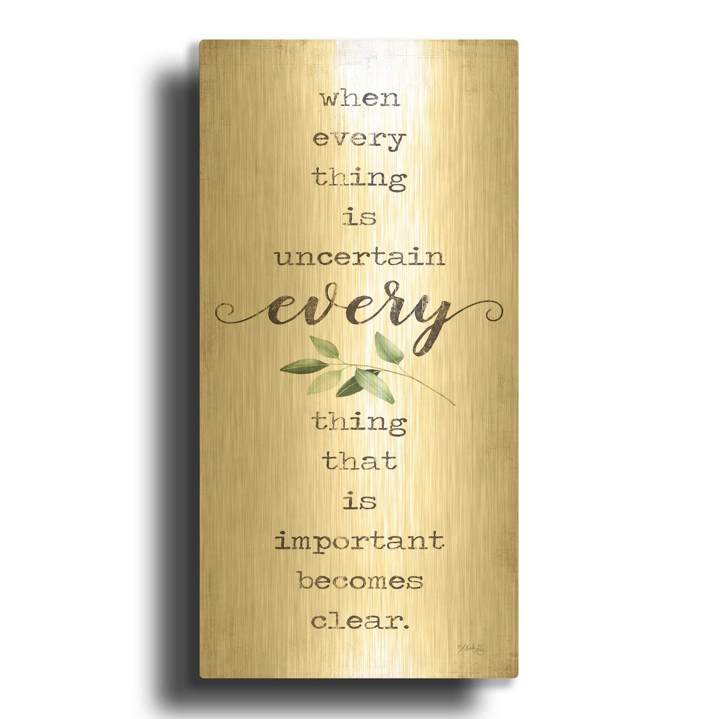'What' By Marla Rae Gold Metal Wall Art