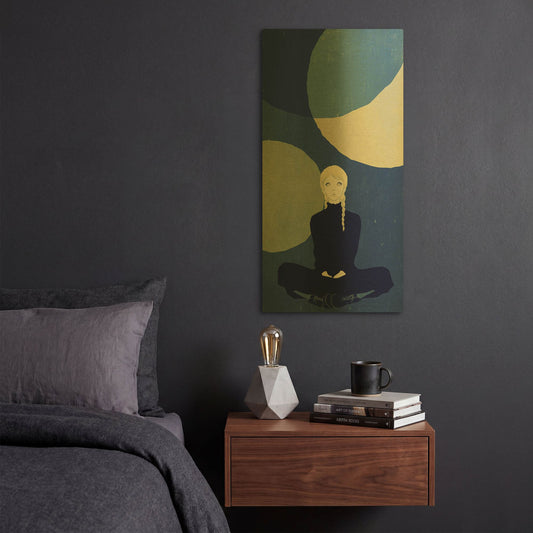 'Blue Planets' By Sai Tamiya Gold Metal Wall Art