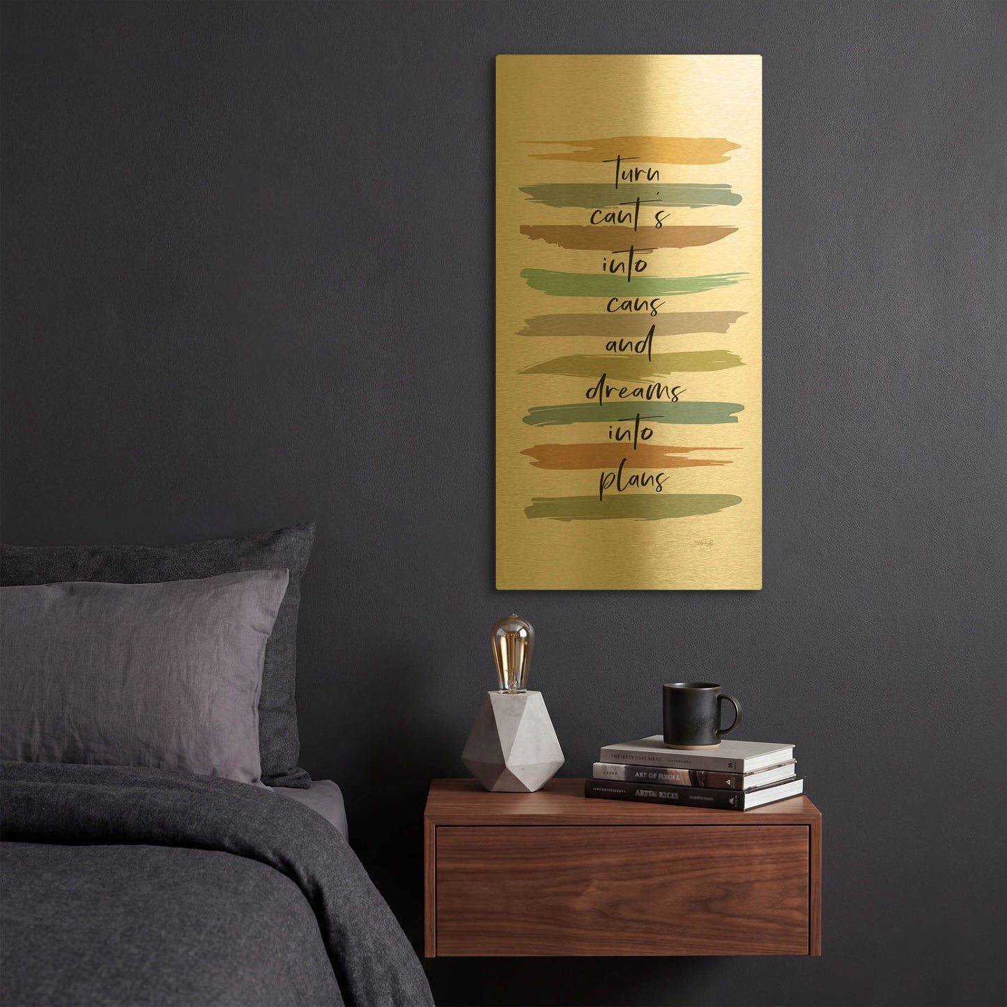 'Turn Can' By Marla Rae Gold Metal Wall Art