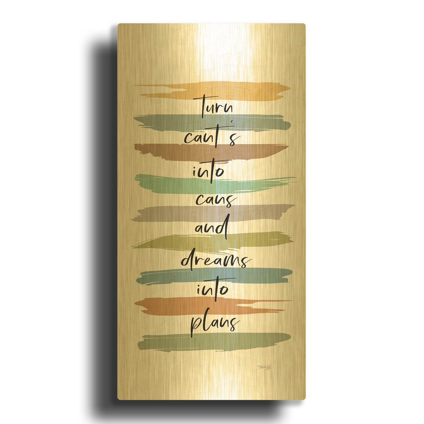 'Turn Can' By Marla Rae Gold Metal Wall Art
