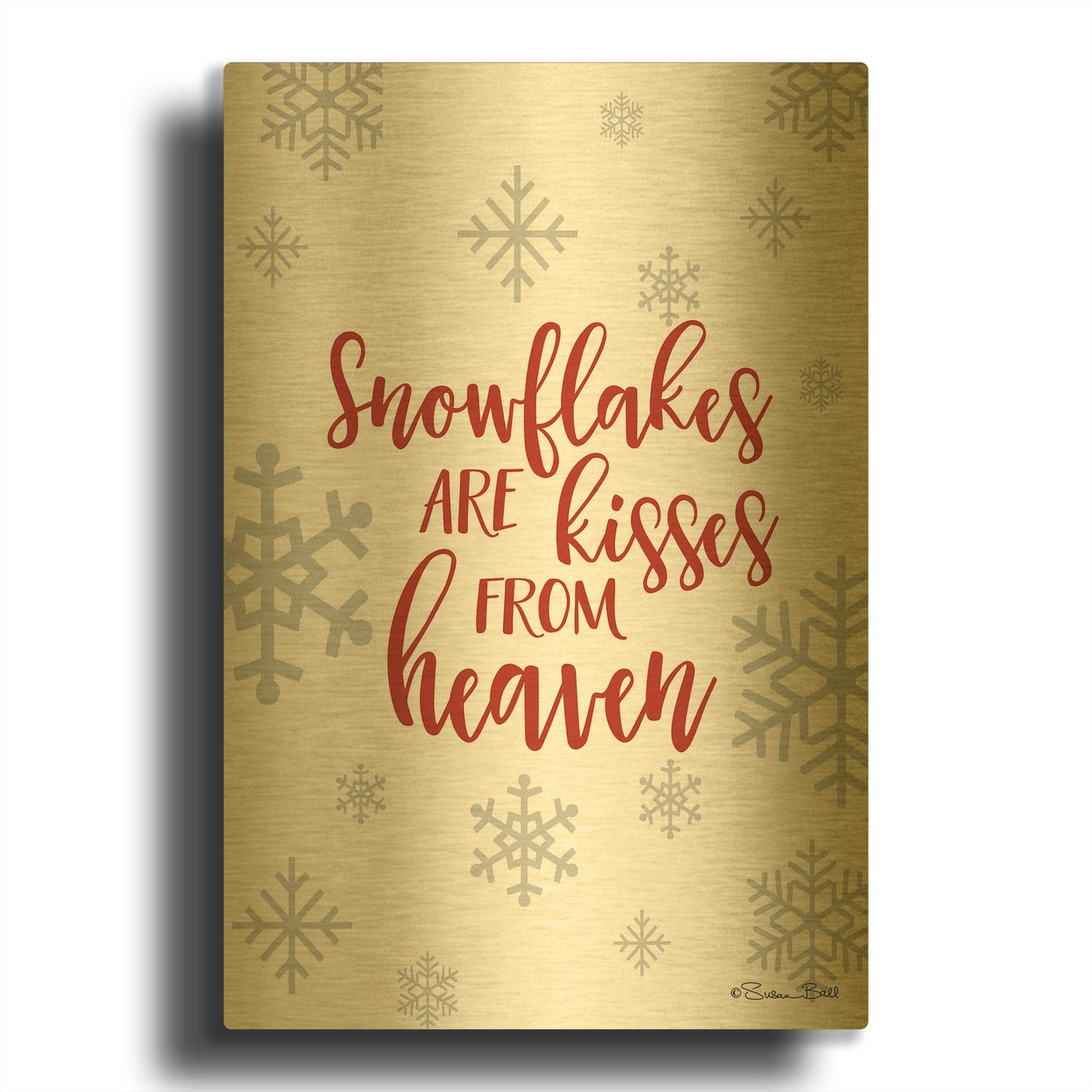 'Kisses from Heaven' By Susan Ball Gold Metal Wall Art