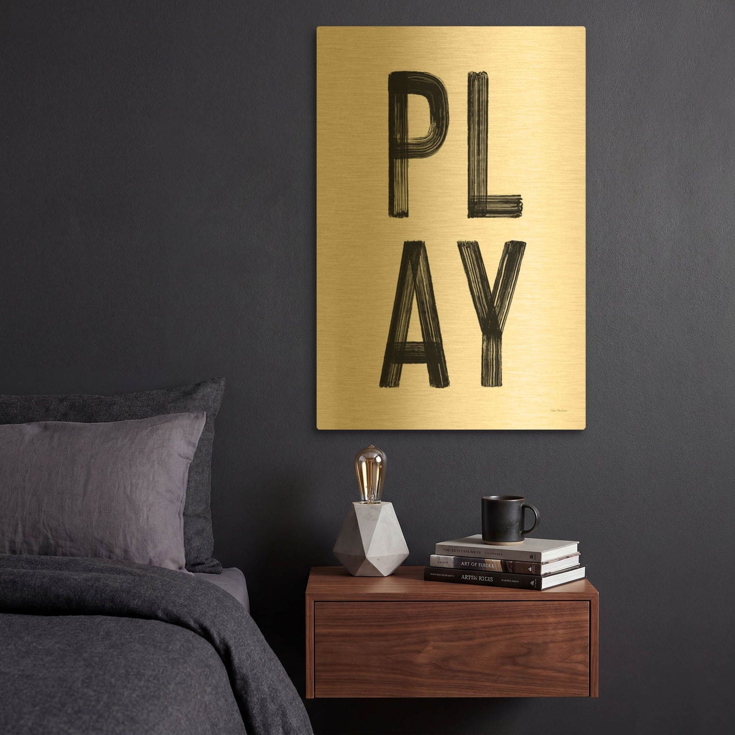 'Play' By Seven Trees Design Gold Metal Wall Art