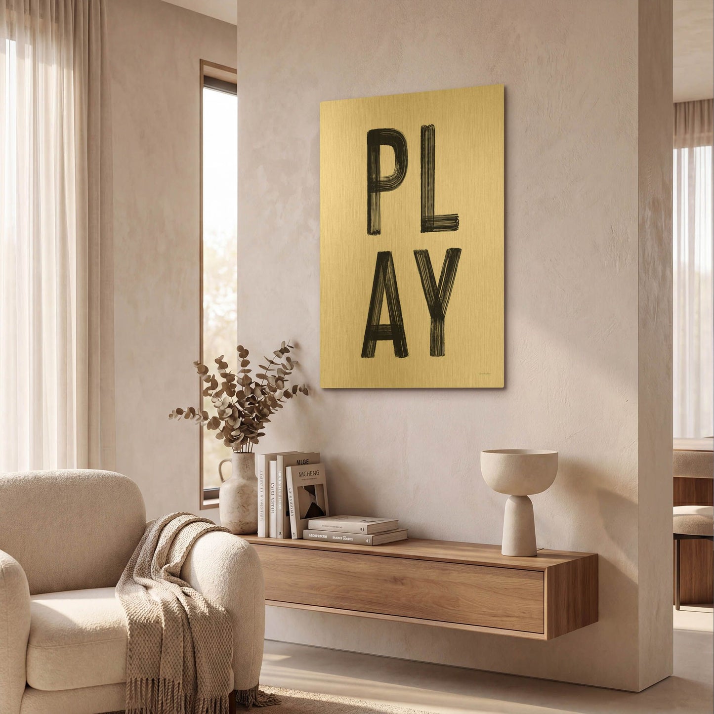 'Play' By Seven Trees Design Gold Metal Wall Art