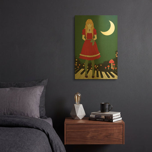 'Crescent Moon' By Sai Tamiya Gold Metal Wall Art