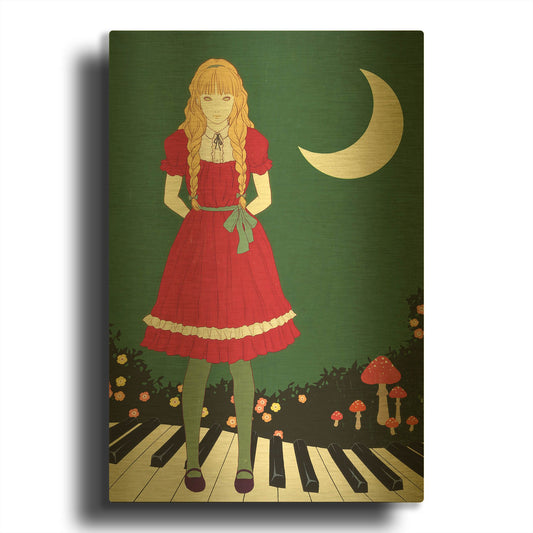 'Crescent Moon' By Sai Tamiya Gold Metal Wall Art