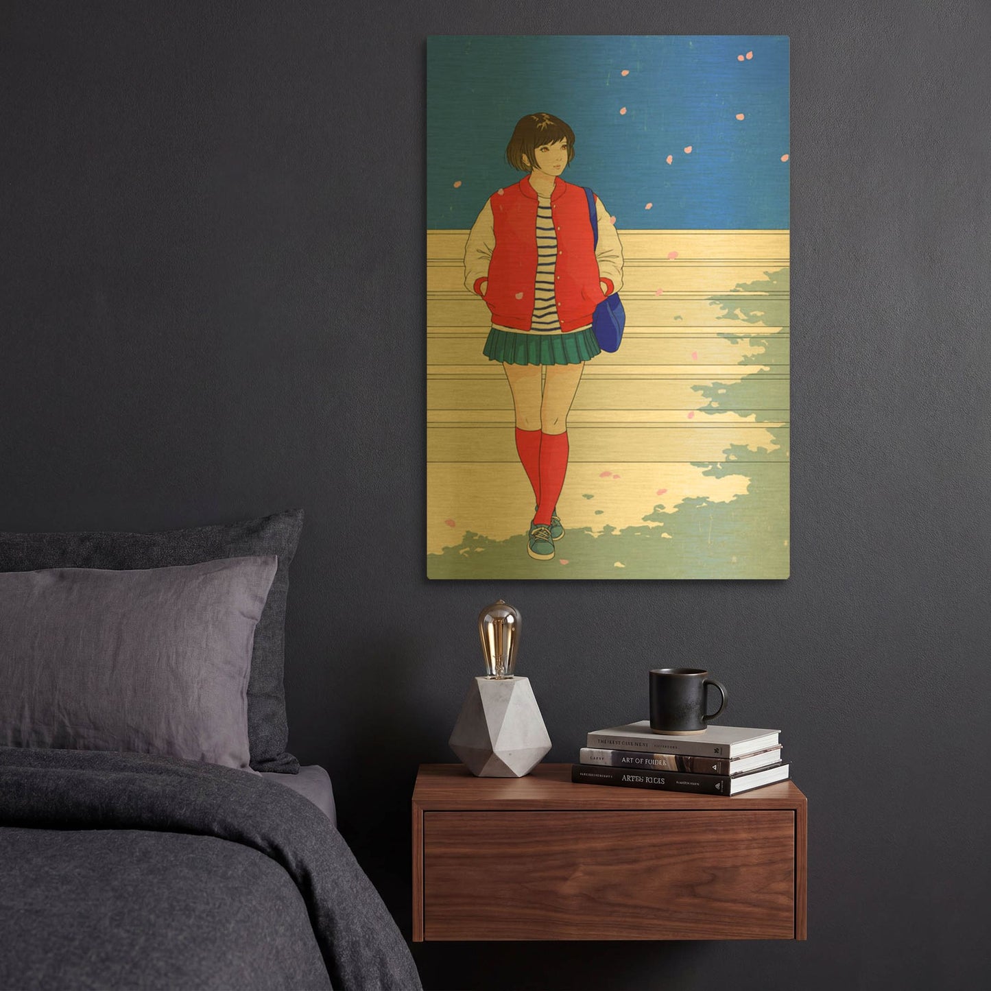 'Dance in the Wind' By Sai Tamiya Gold Metal Wall Art