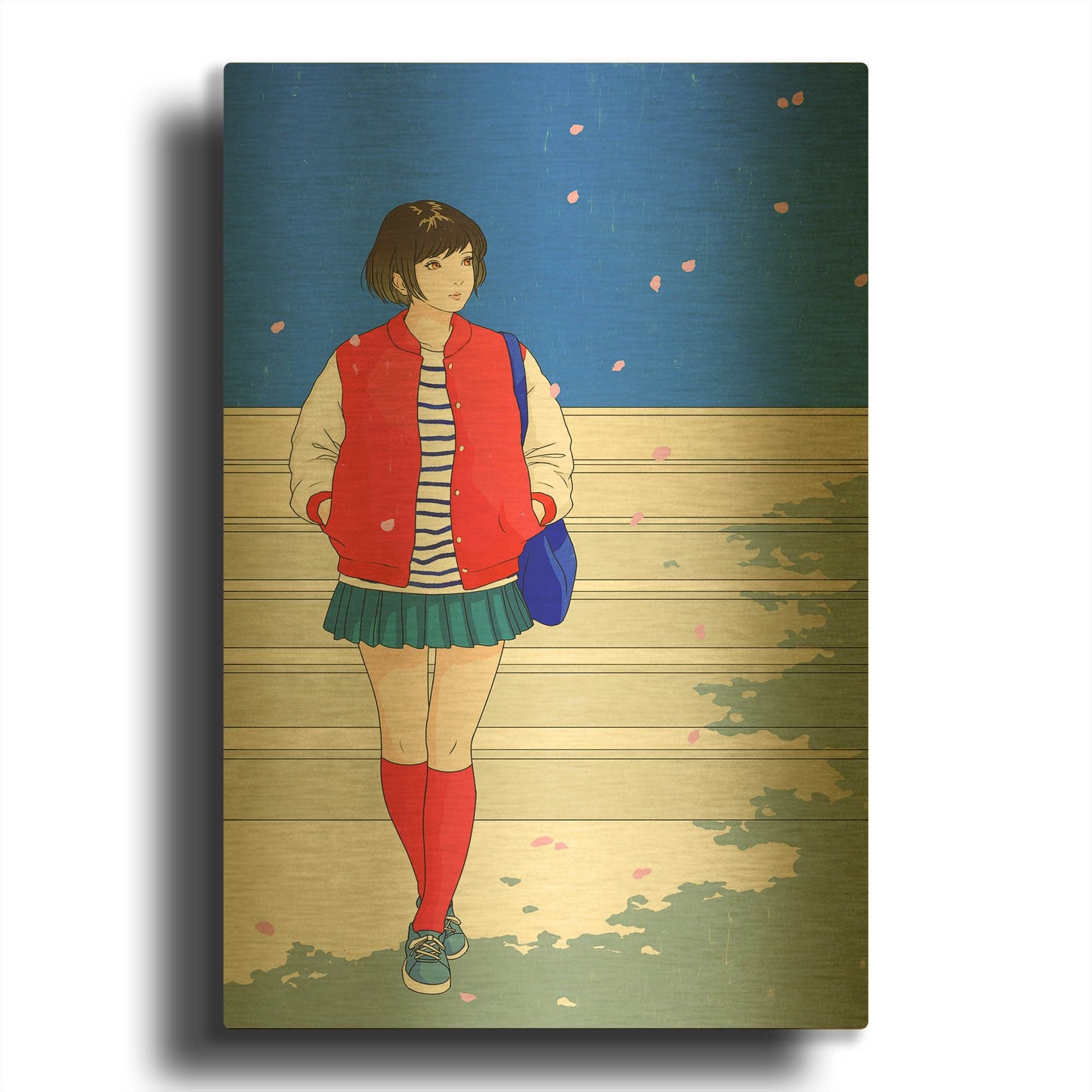 'Dance in the Wind' By Sai Tamiya Gold Metal Wall Art