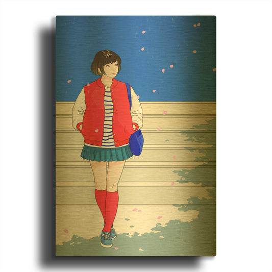 'Dance in the Wind' By Sai Tamiya Gold Metal Wall Art