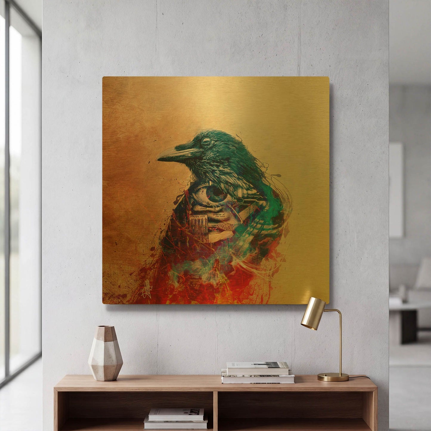'Ravenscry' By Mario Sanchez Nevado Gold Metal Wall Art