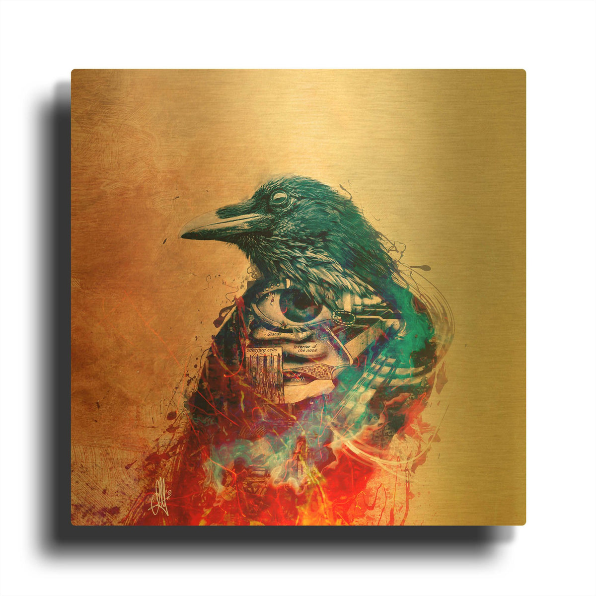 'Ravenscry' By Mario Sanchez Nevado Gold Metal Wall Art