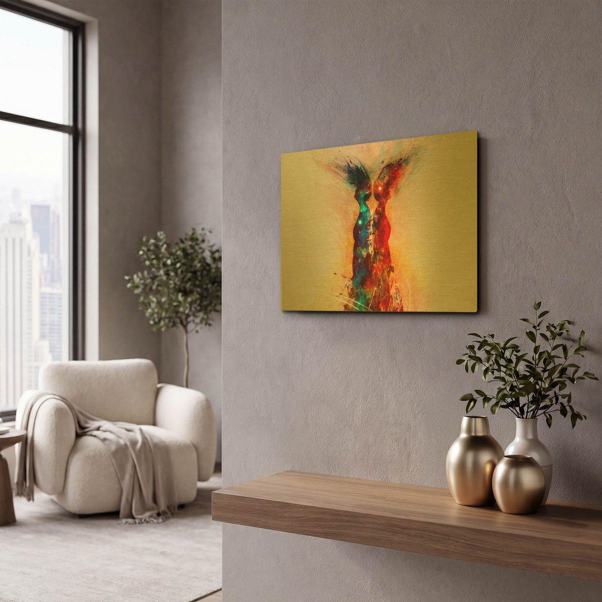 'Binary' By Mario Sanchez Nevado Gold Metal Wall Art