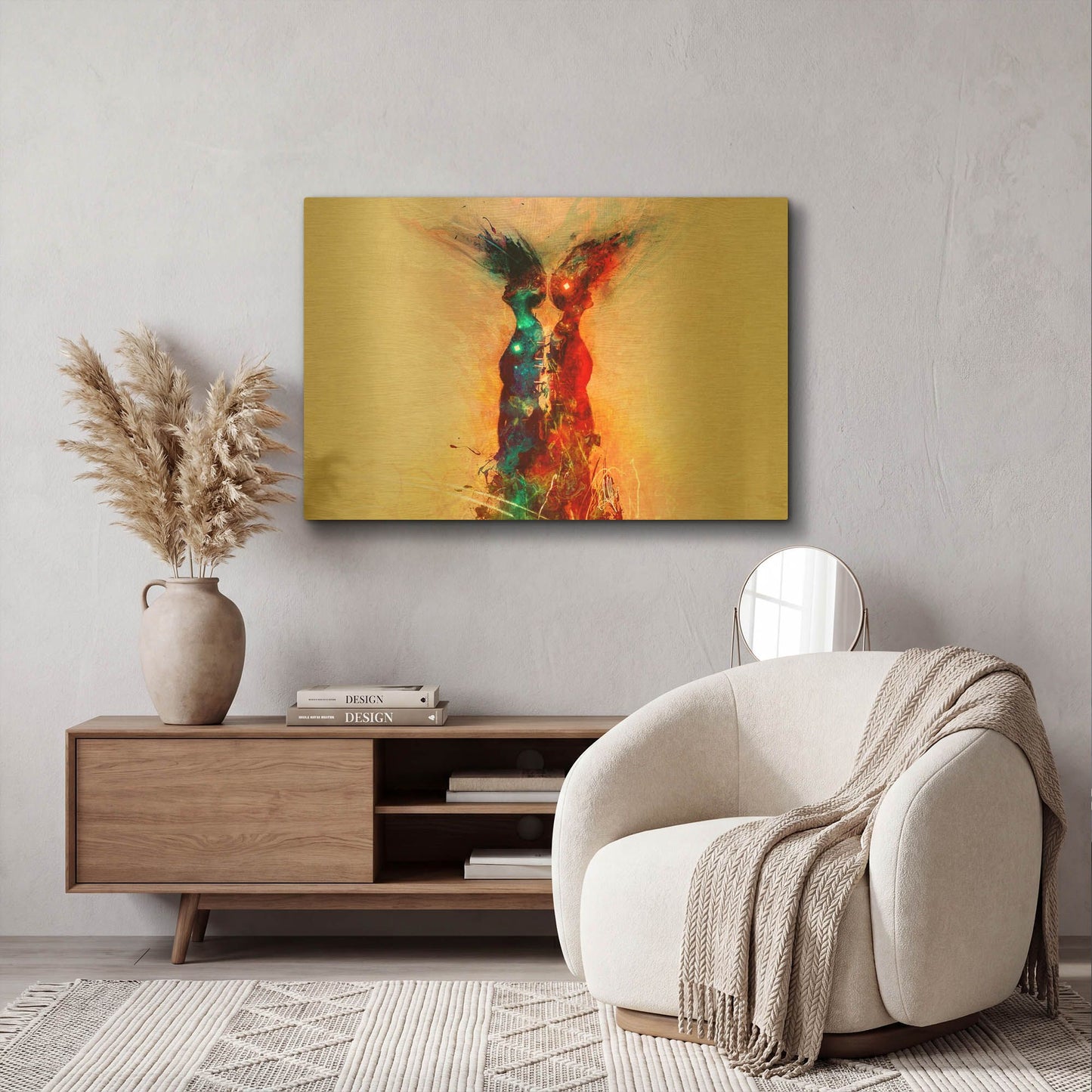 'Binary' By Mario Sanchez Nevado Gold Metal Wall Art