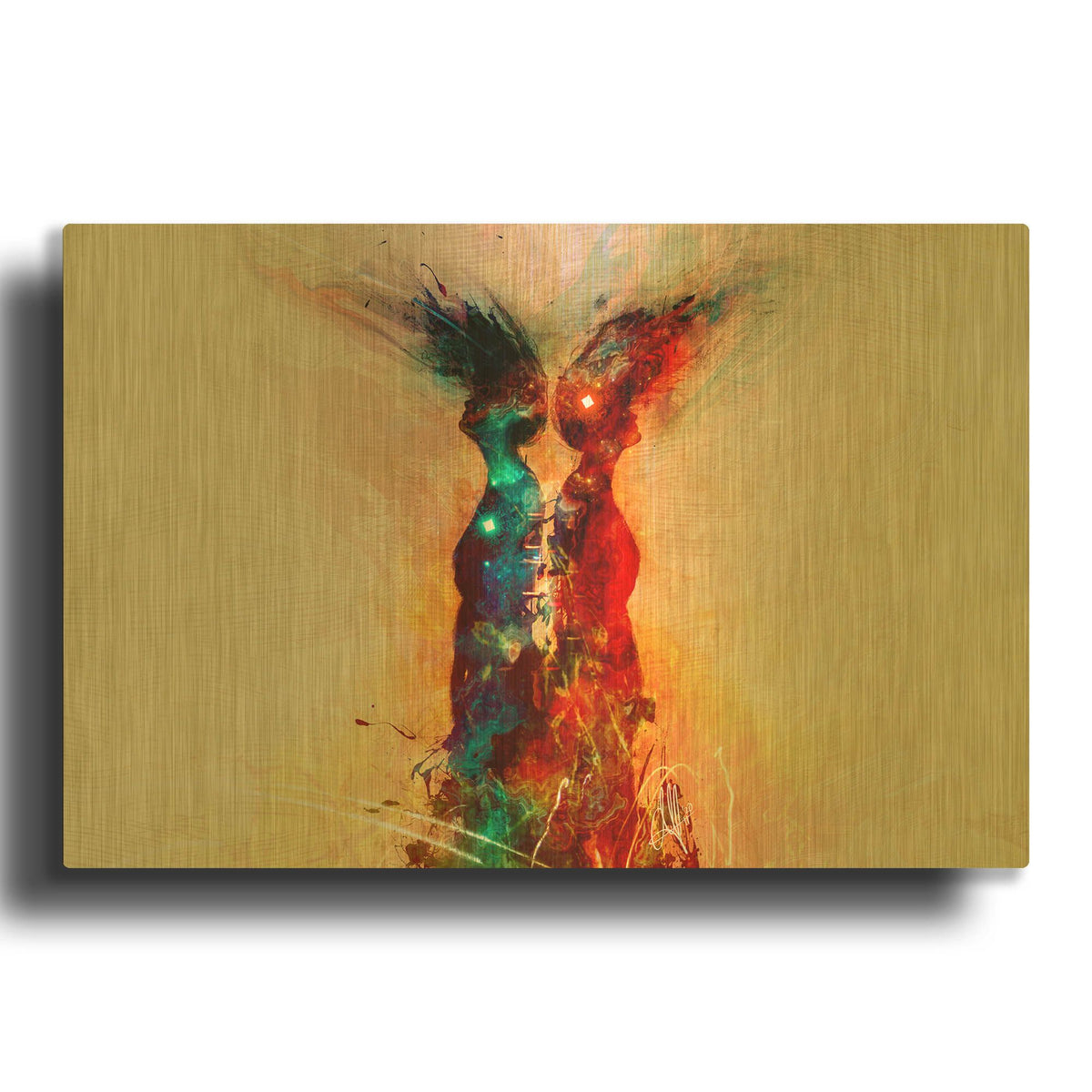 'Binary' By Mario Sanchez Nevado Gold Metal Wall Art