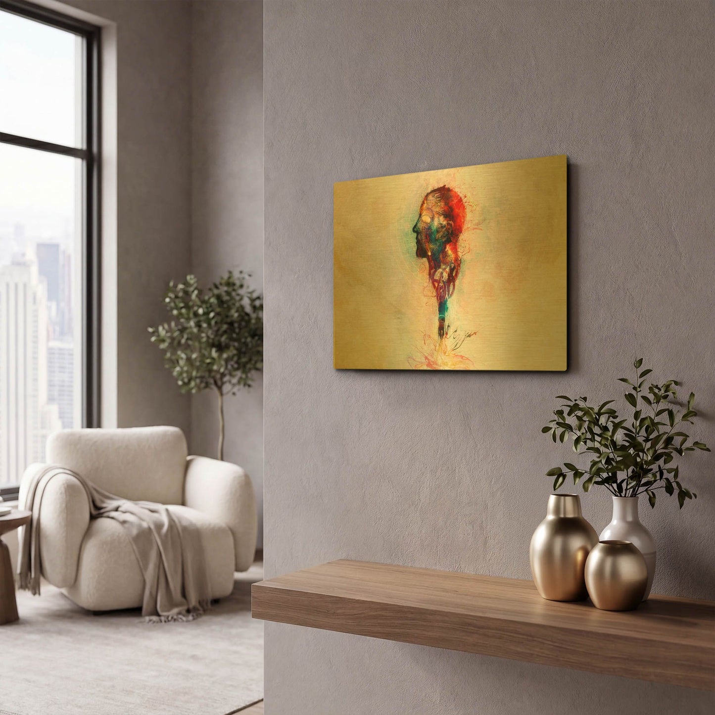 'Leader' By Mario Sanchez Nevado Gold Metal Wall Art