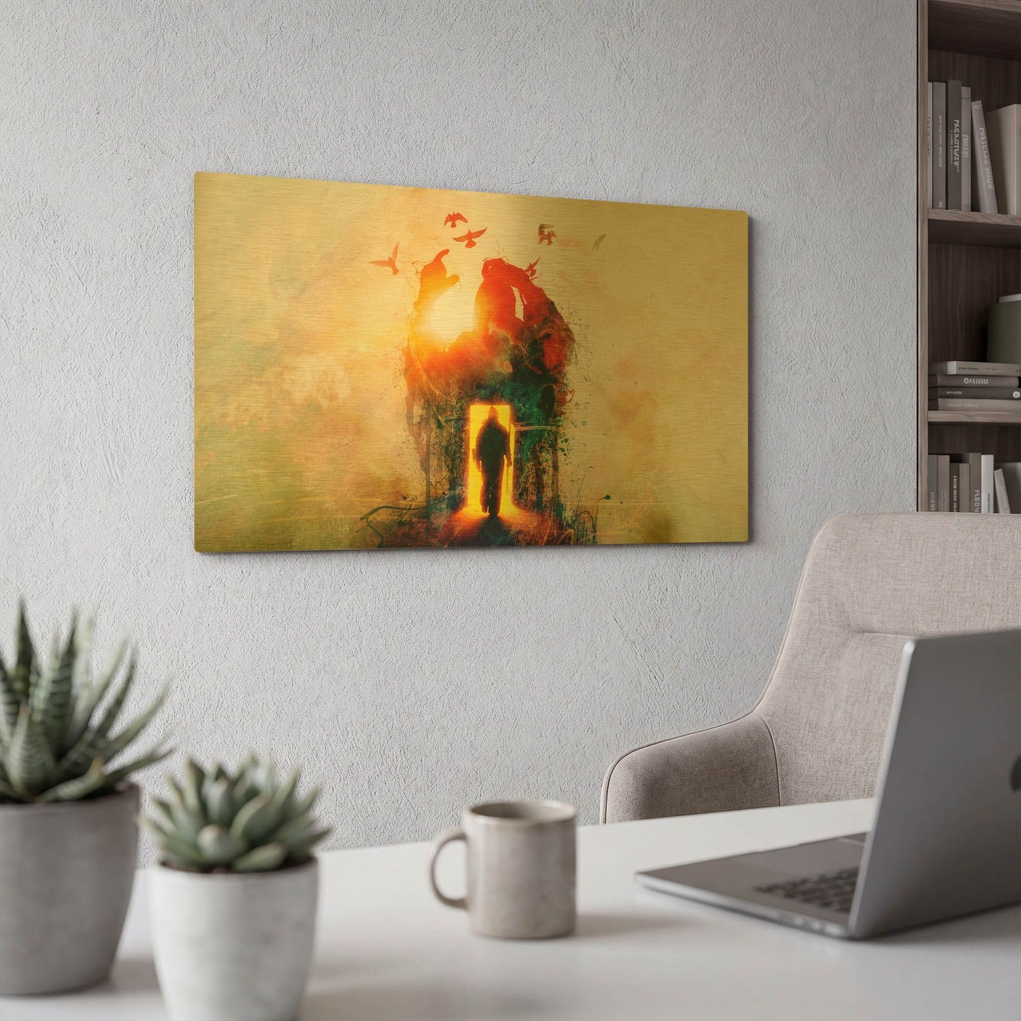 'The gatekeeper' By Mario Sanchez Nevado Gold Metal Wall Art