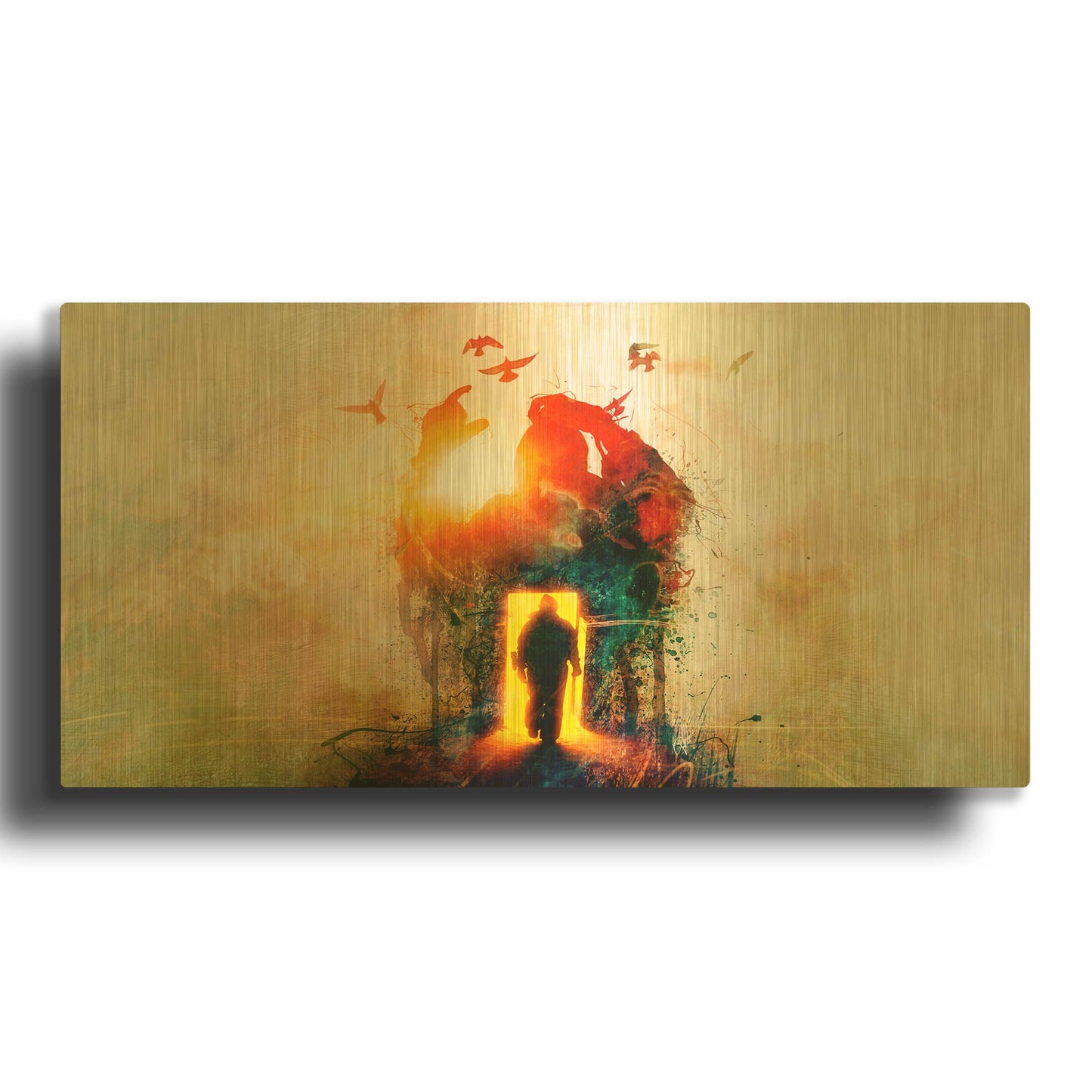 'The gatekeeper' By Mario Sanchez Nevado Gold Metal Wall Art