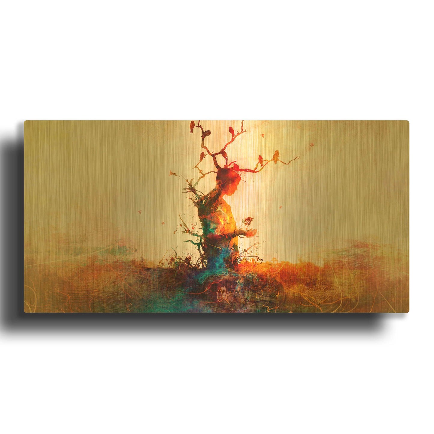 'The Door Inside' By Mario Sanchez Nevado Gold Metal Wall Art