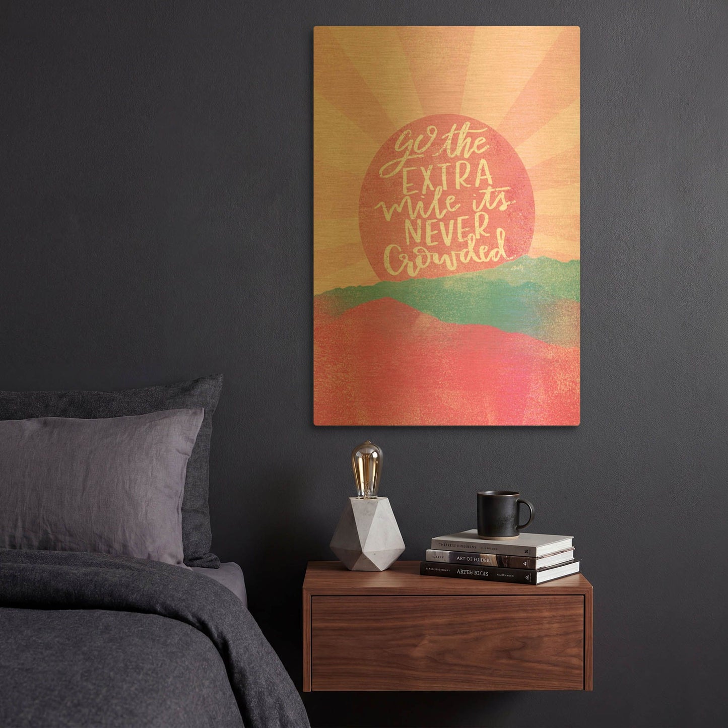 'Go the Extra Mile' By Misty Michelle Gold Metal Wall Art