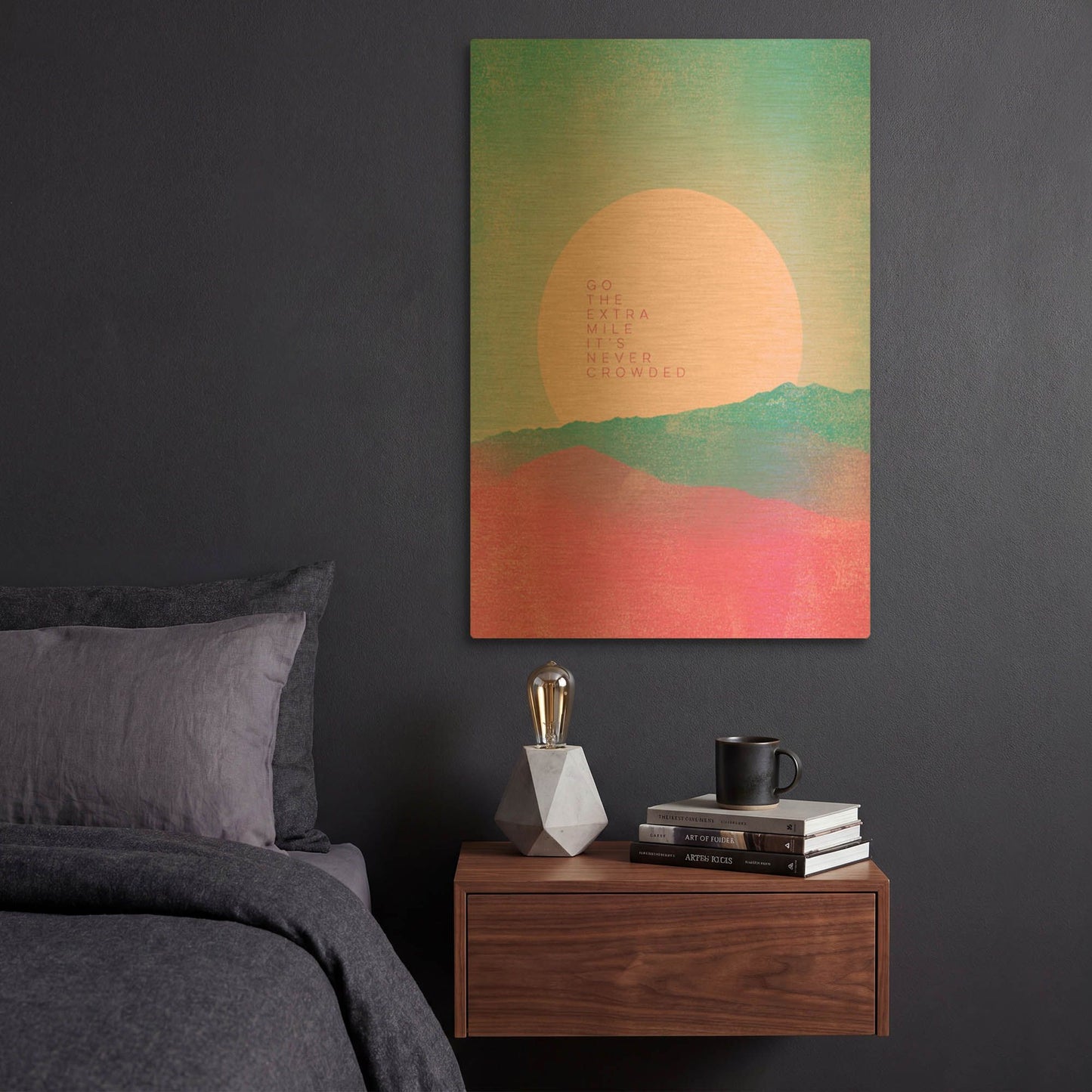 'Go the Extra Mile II' By Misty Michelle Gold Metal Wall Art