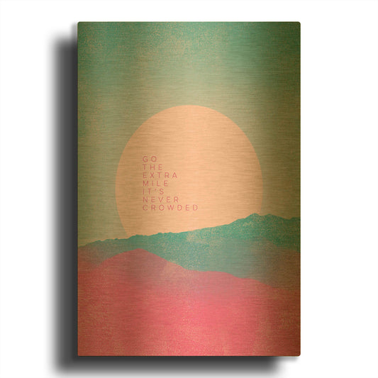 'Go the Extra Mile II' By Misty Michelle Gold Metal Wall Art