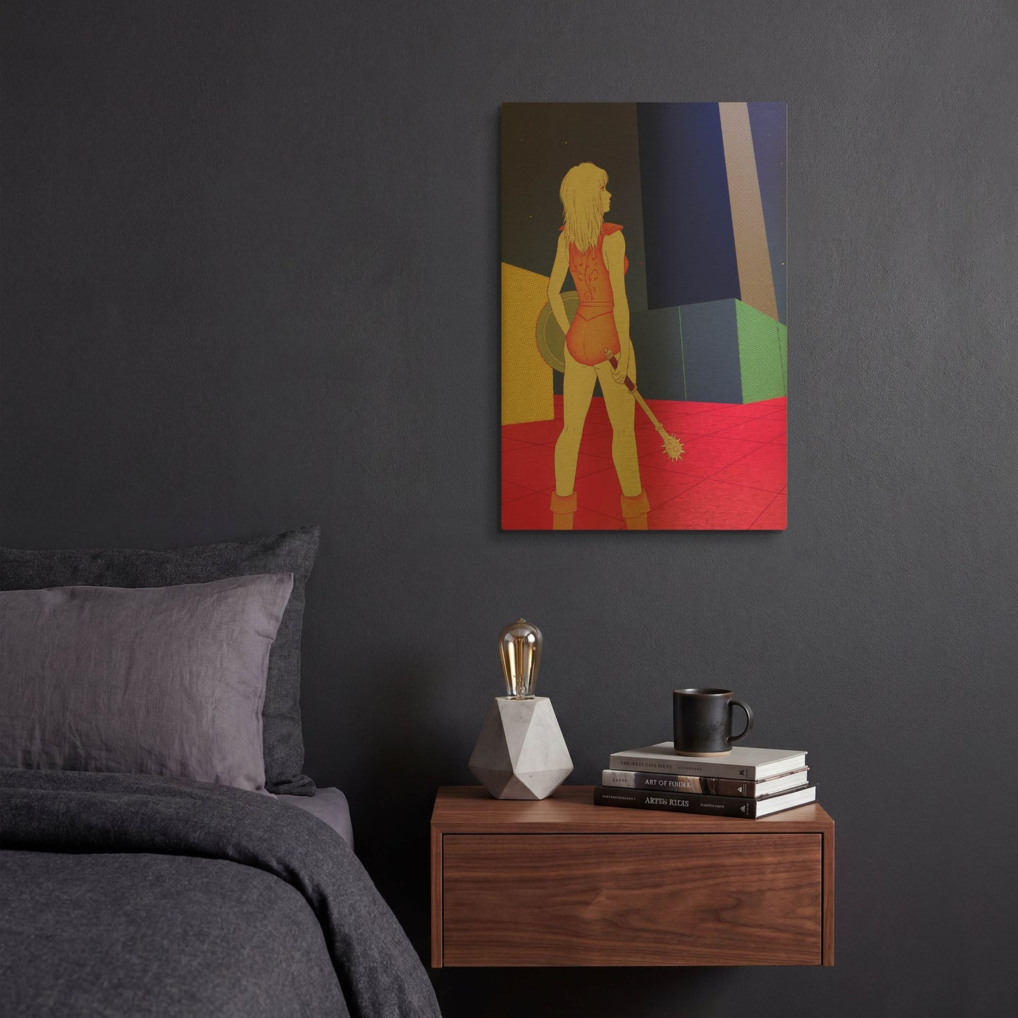 'Digital Labyrinth' By Sai Tamiya Gold Metal Wall Art