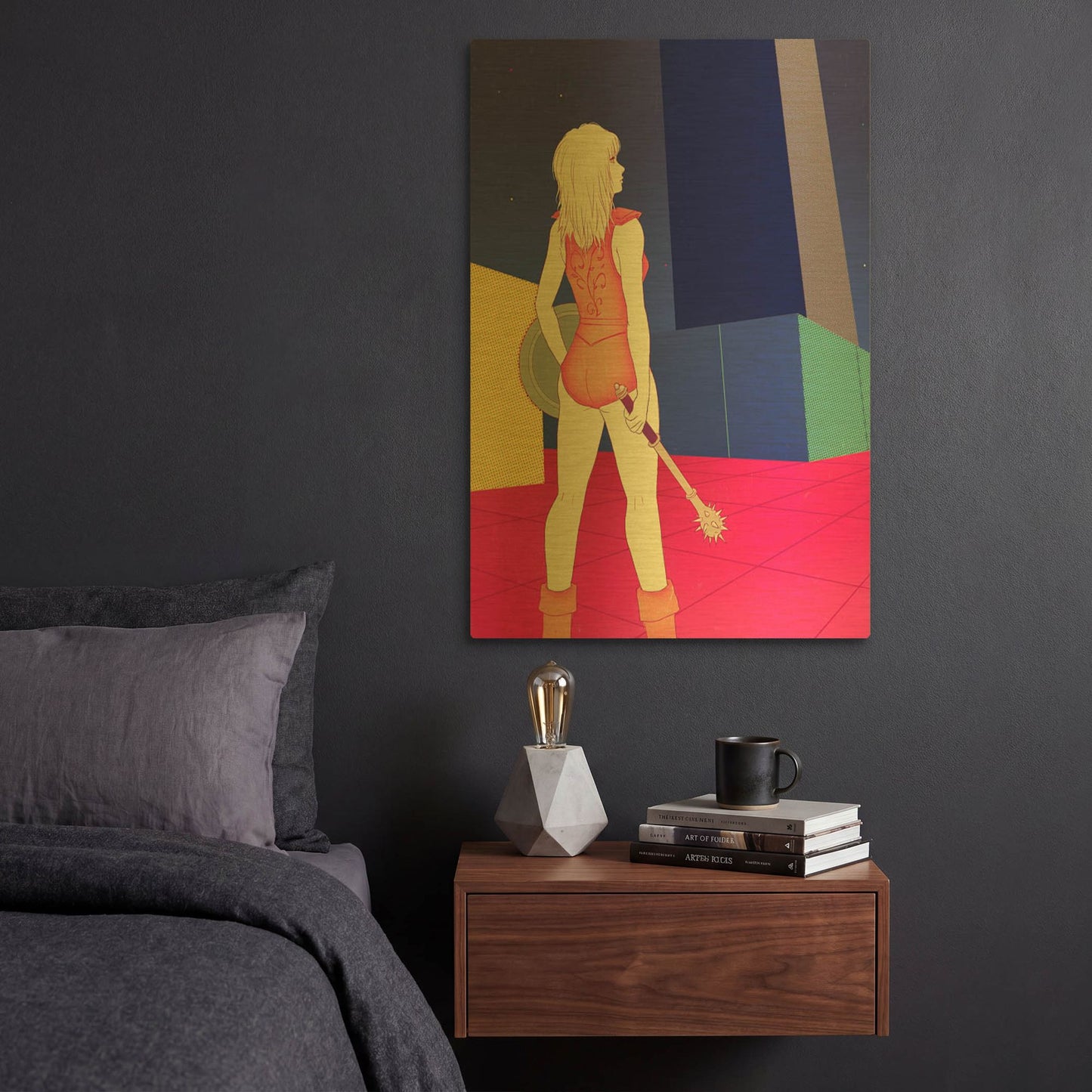 'Digital Labyrinth' By Sai Tamiya Gold Metal Wall Art
