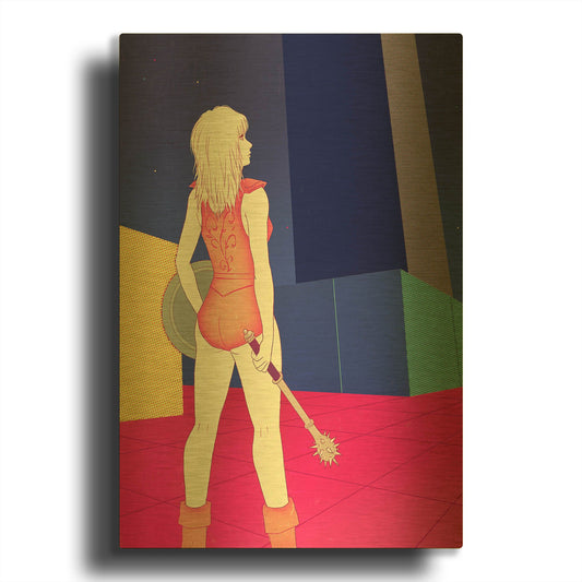 'Digital Labyrinth' By Sai Tamiya Gold Metal Wall Art
