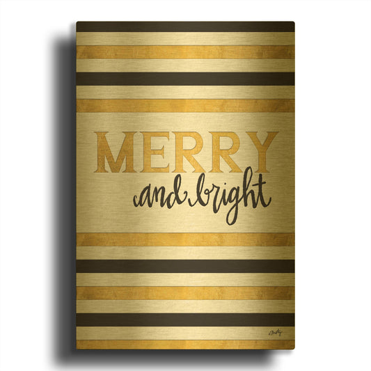 'Merry and Bright' By Misty Michelle Gold Metal Wall Art