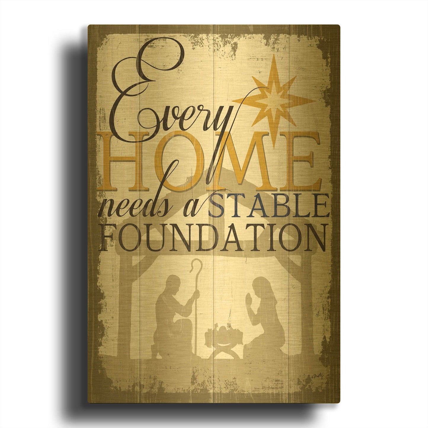 'Stable Foundation' By Misty Michelle Gold Metal Wall Art