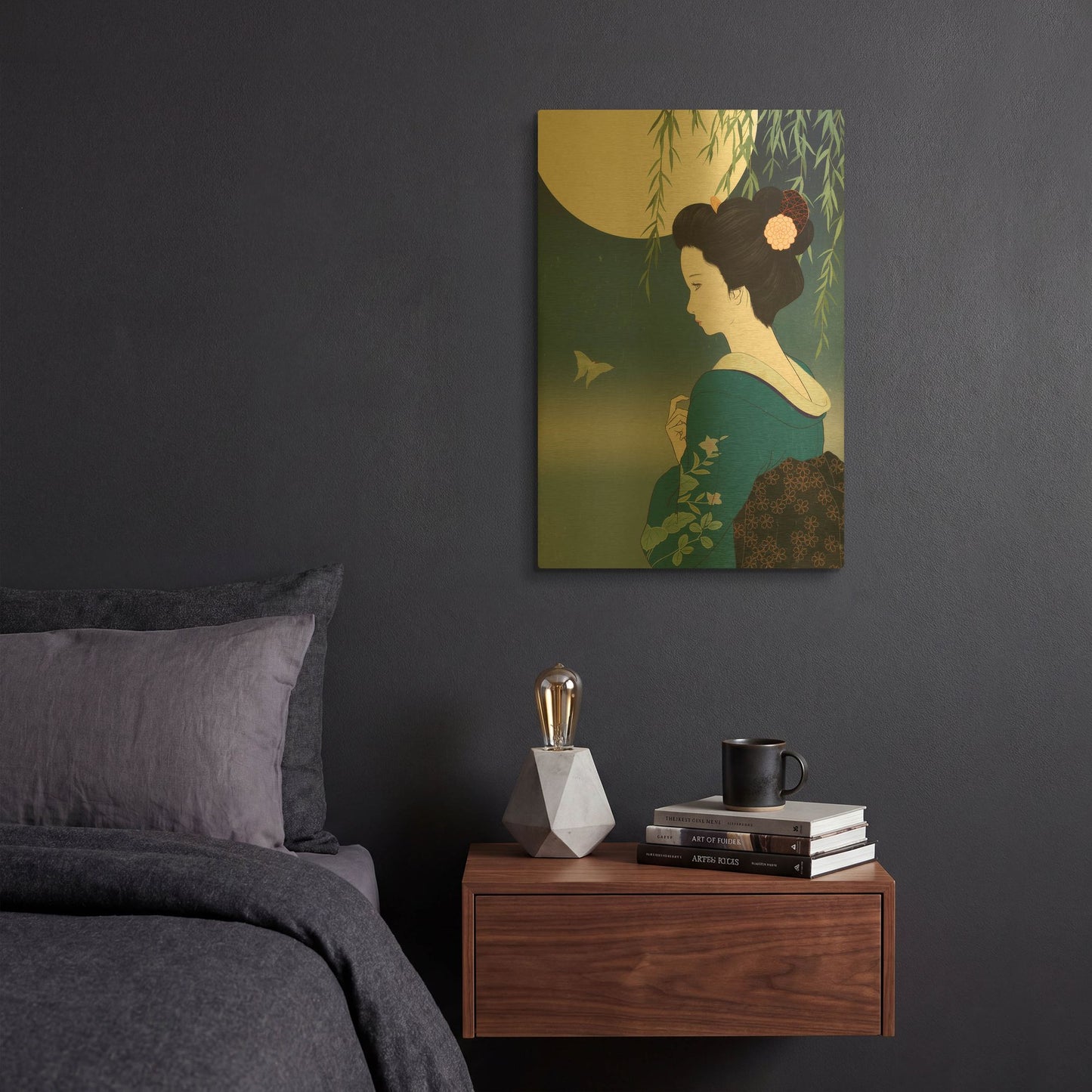 'Fumitsuki' By Sai Tamiya Gold Metal Wall Art