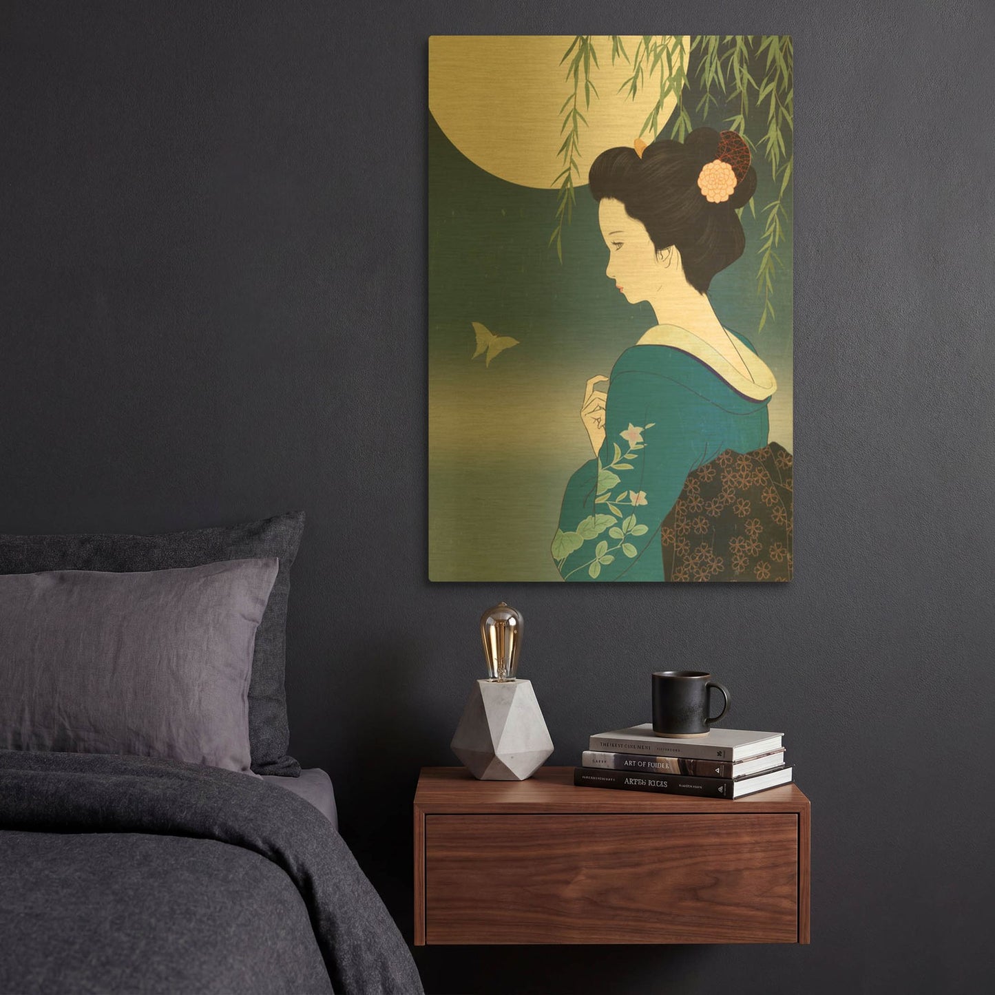 'Fumitsuki' By Sai Tamiya Gold Metal Wall Art