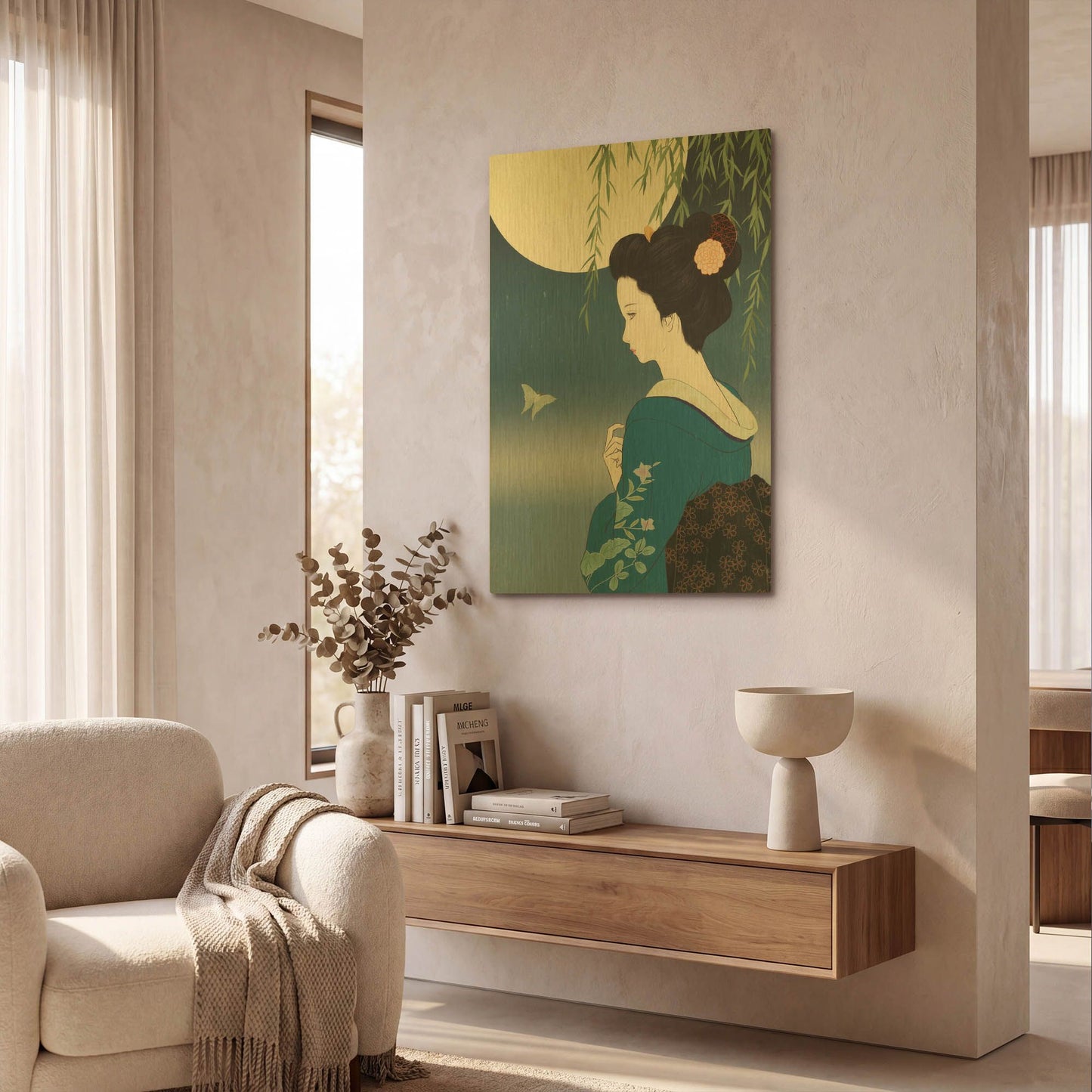 'Fumitsuki' By Sai Tamiya Gold Metal Wall Art