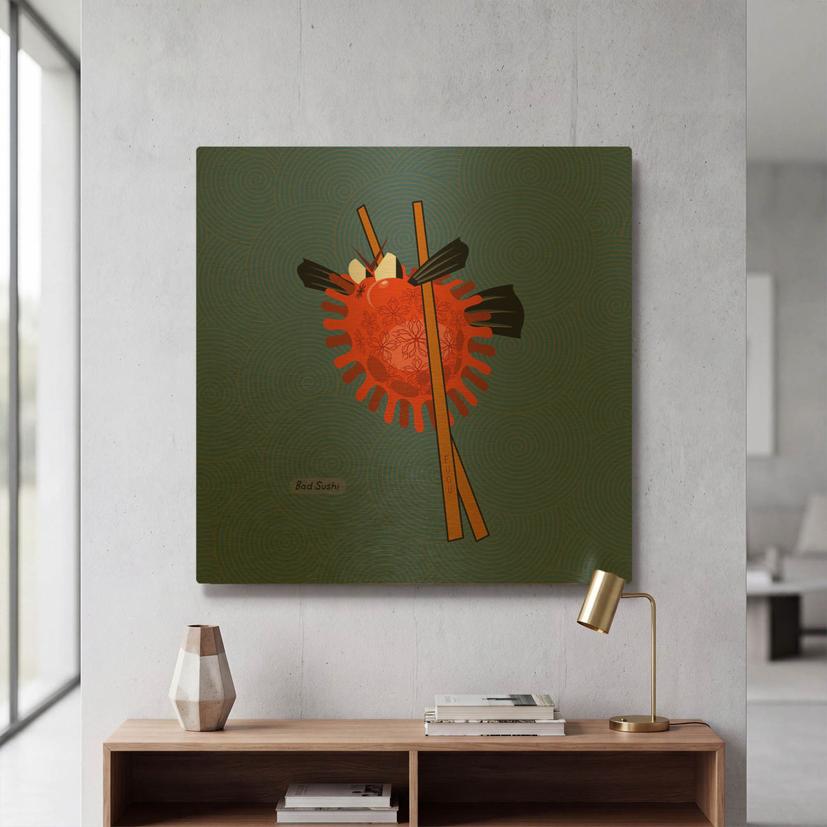 'Fugu' By Chuck Wimmer Gold Metal Wall Art