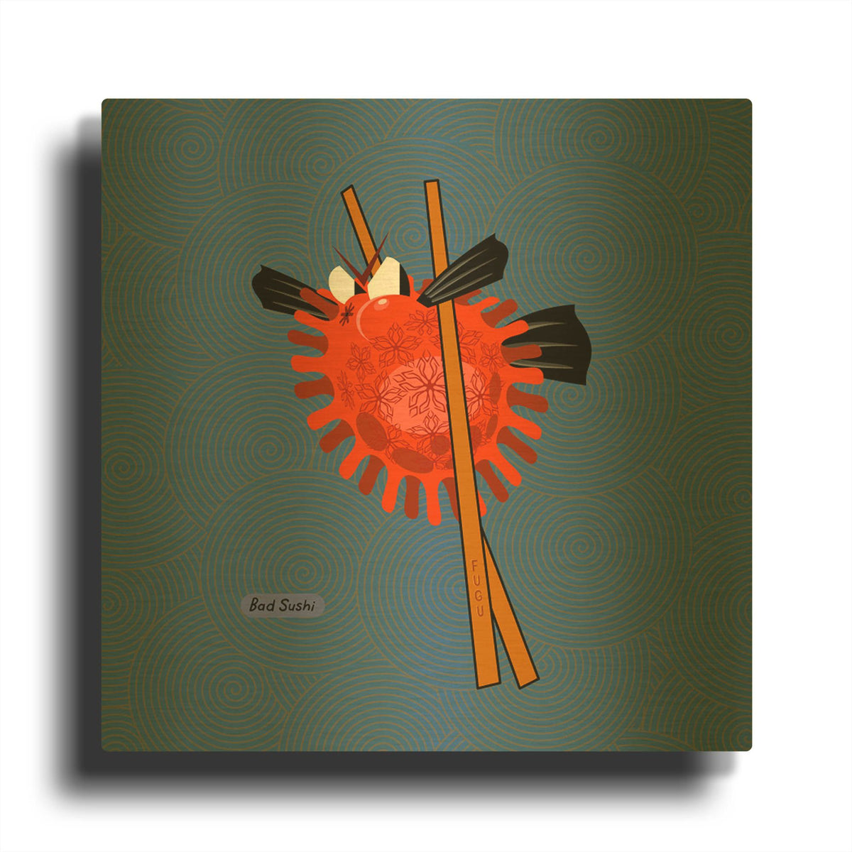 'Fugu' By Chuck Wimmer Gold Metal Wall Art