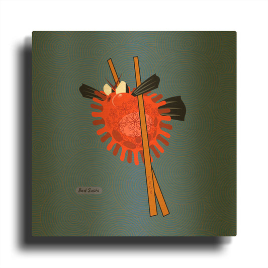 'Fugu' By Chuck Wimmer Gold Metal Wall Art