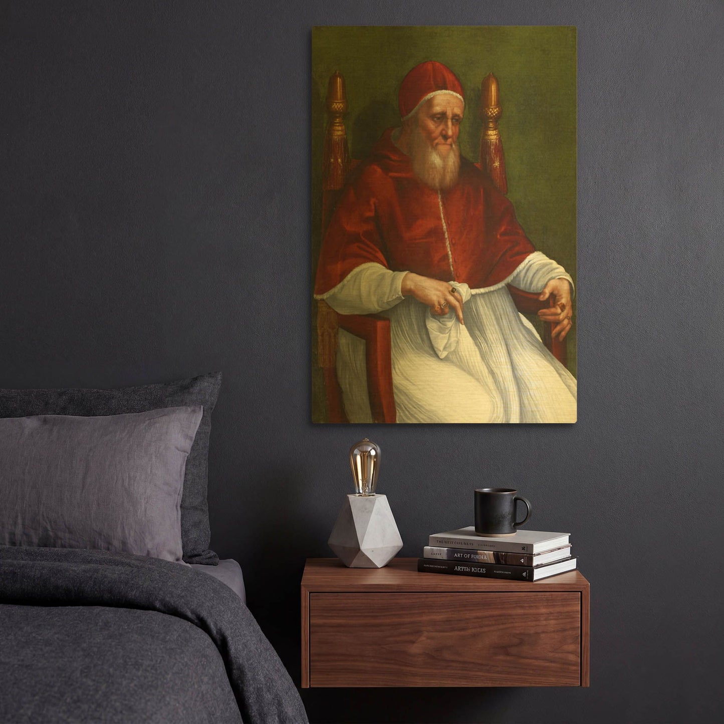 'Portrait of Pope Julius II' By Raphael Gold Metal Wall Art