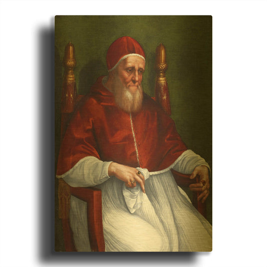 'Portrait of Pope Julius II' By Raphael Gold Metal Wall Art