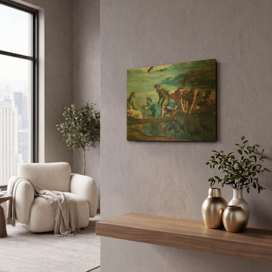 'The Miraculous Draught of Fishes' By Raphael Gold Metal Wall Art