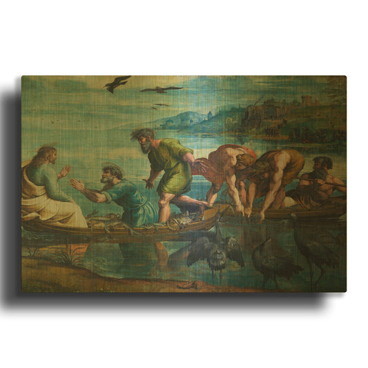 'The Miraculous Draught of Fishes' By Raphael Gold Metal Wall Art