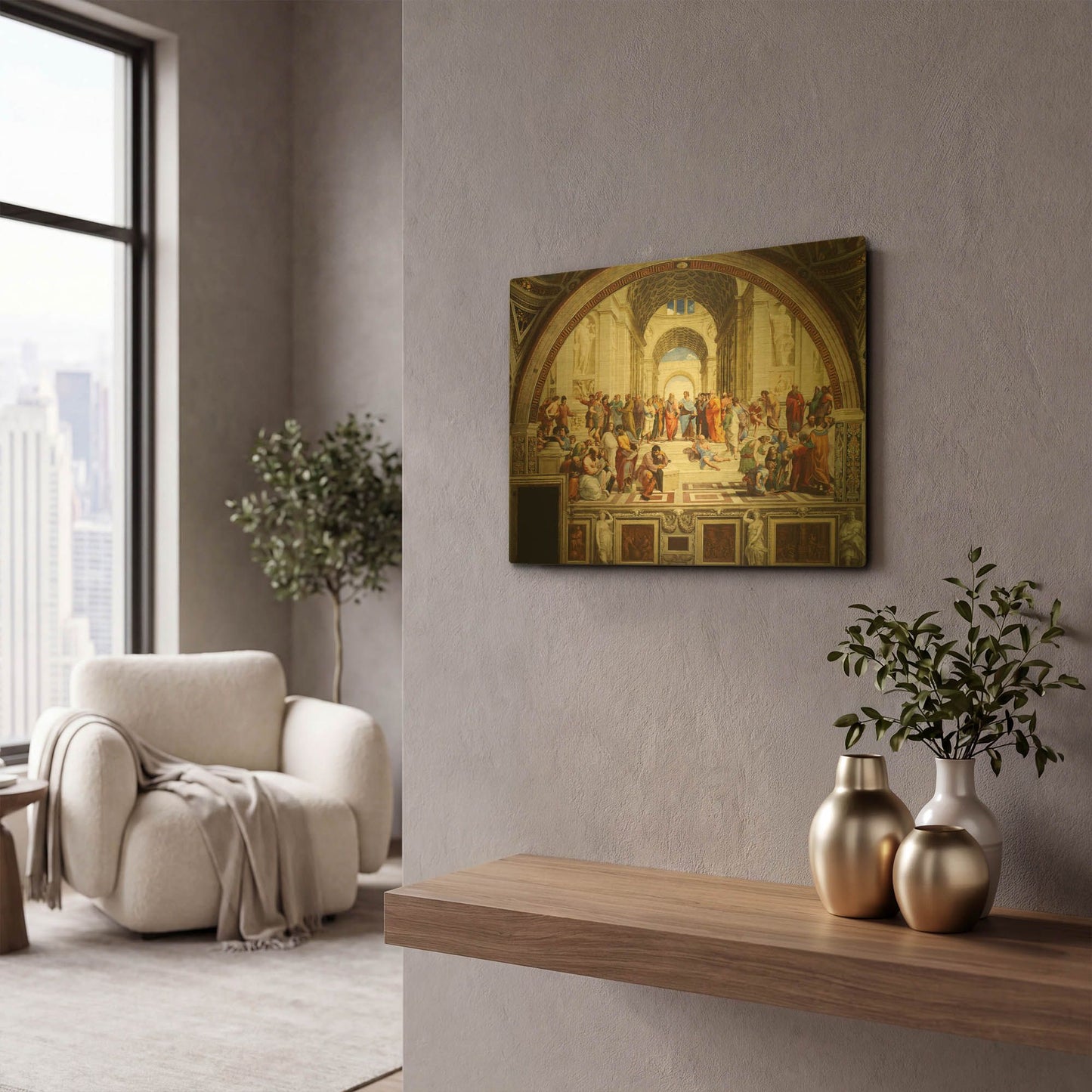 'The School of Athens' By Raphael Gold Metal Wall Art