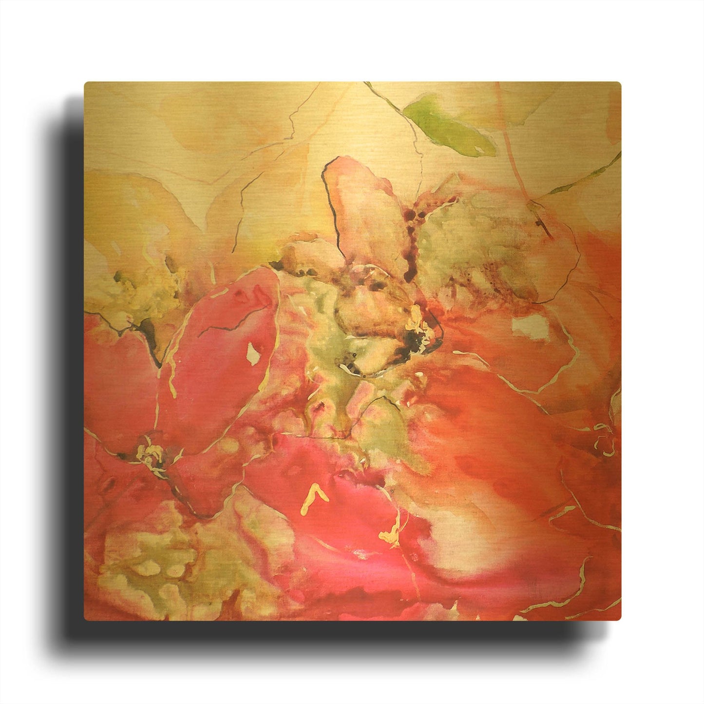 'En Naranjas I' By Leticia Herrera Gold Metal Wall Art