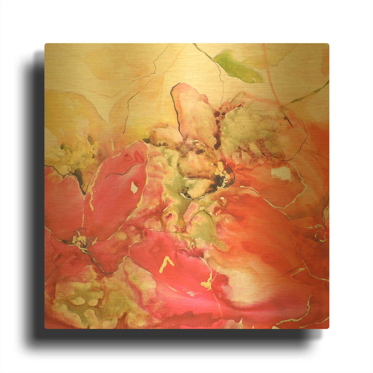'En Naranjas I' By Leticia Herrera Gold Metal Wall Art