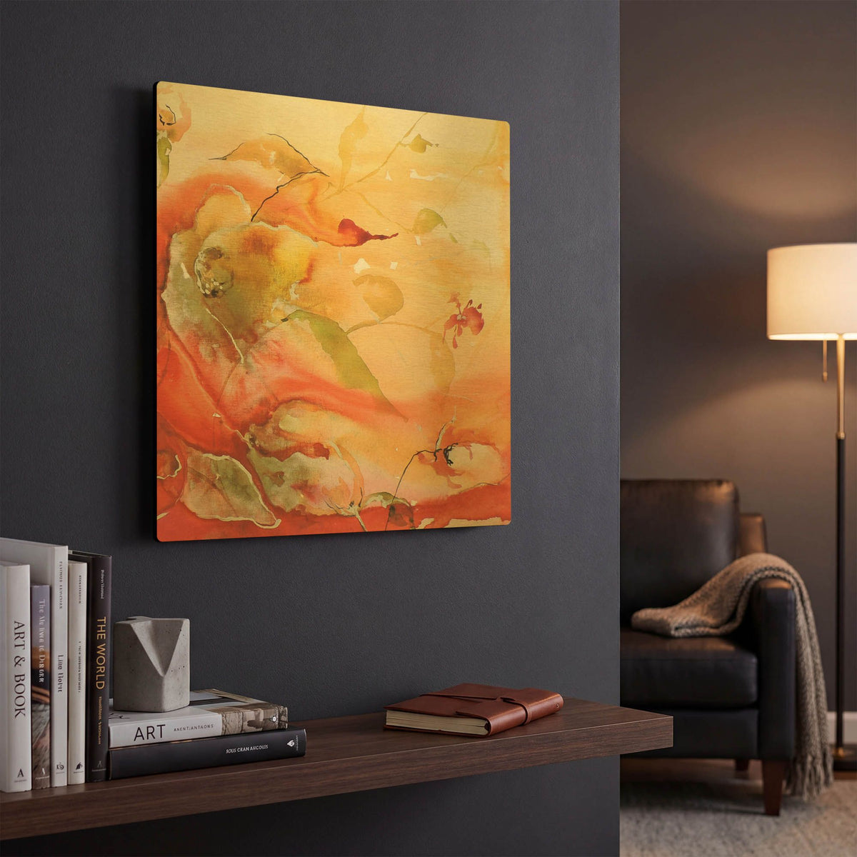 'En Naranjas II' By Leticia Herrera Gold Metal Wall Art