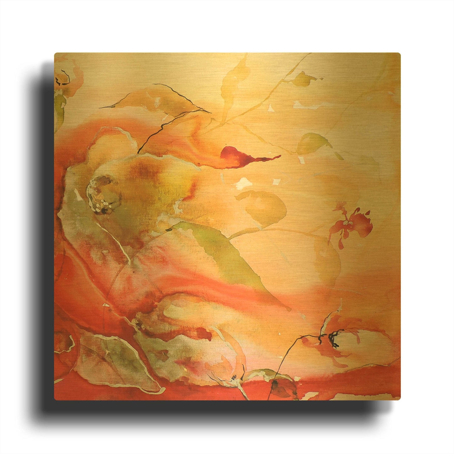 'En Naranjas II' By Leticia Herrera Gold Metal Wall Art