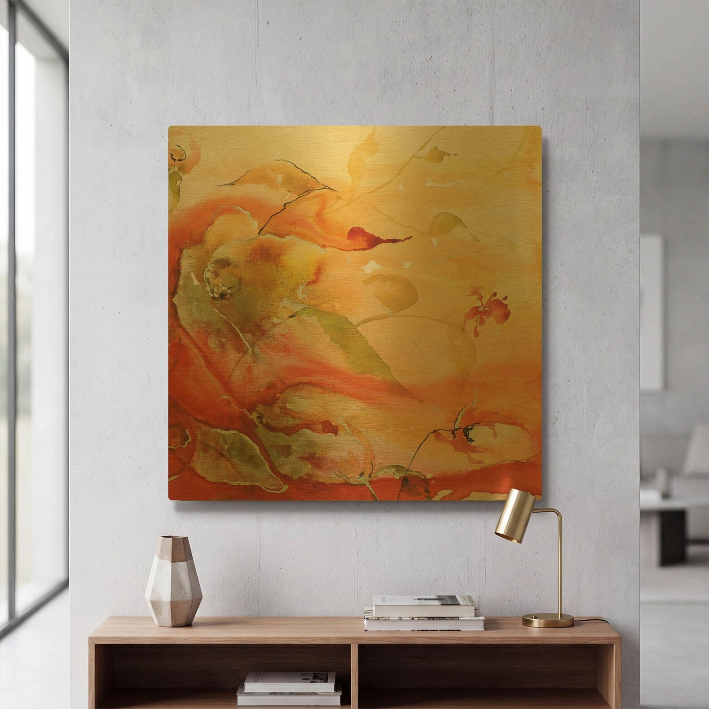 'En Naranjas II' By Leticia Herrera Gold Metal Wall Art