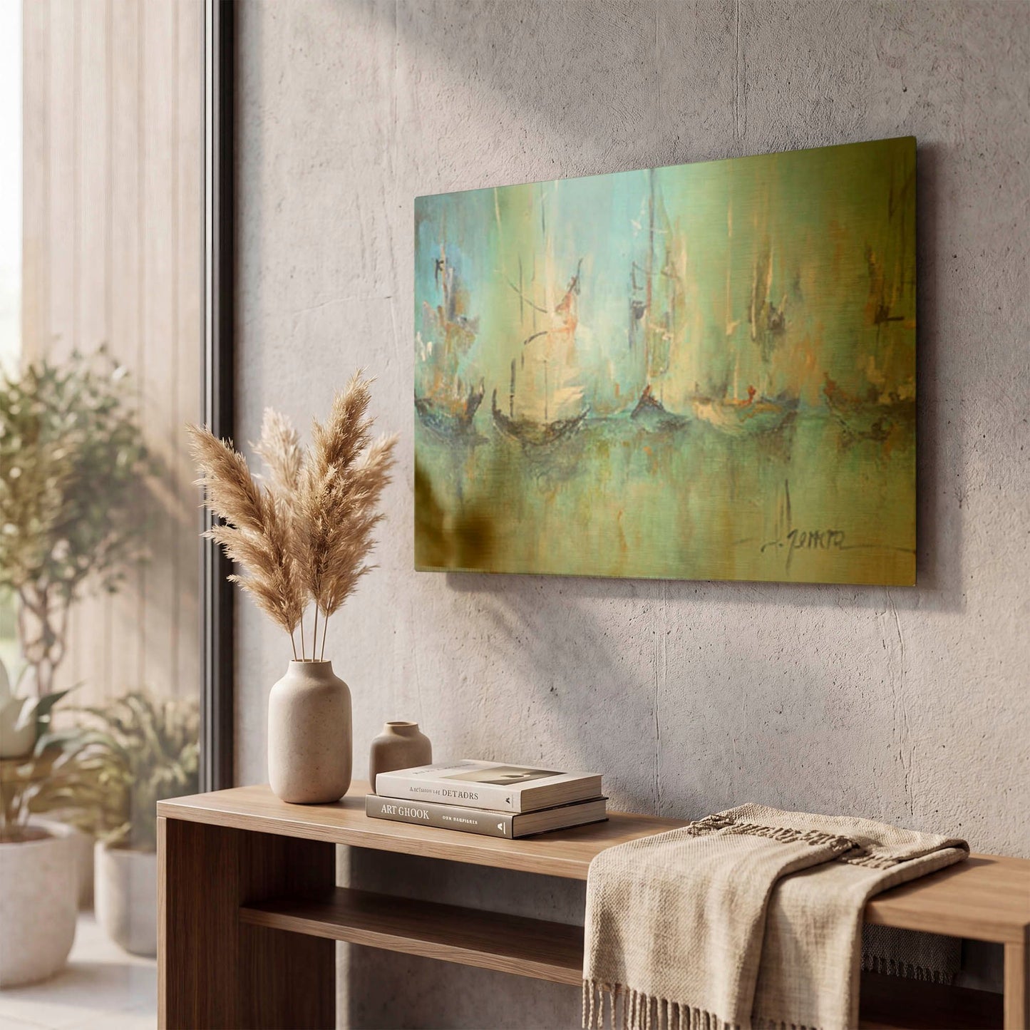 'Altamar' By Leticia Herrera Gold Metal Wall Art