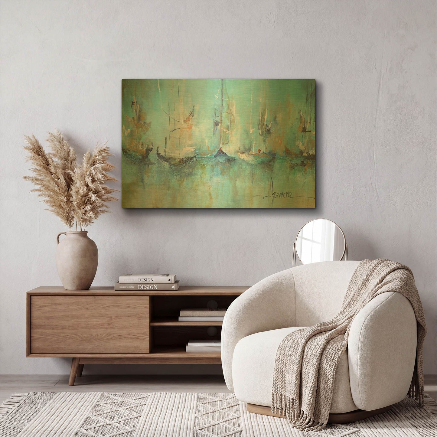 'Altamar' By Leticia Herrera Gold Metal Wall Art