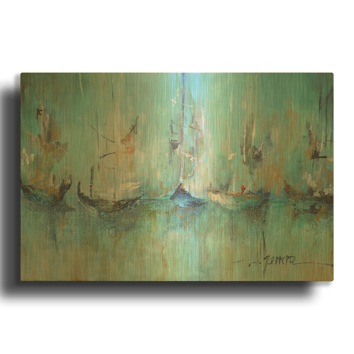 'Altamar' By Leticia Herrera Gold Metal Wall Art