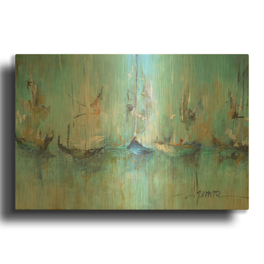 'Altamar' By Leticia Herrera Gold Metal Wall Art