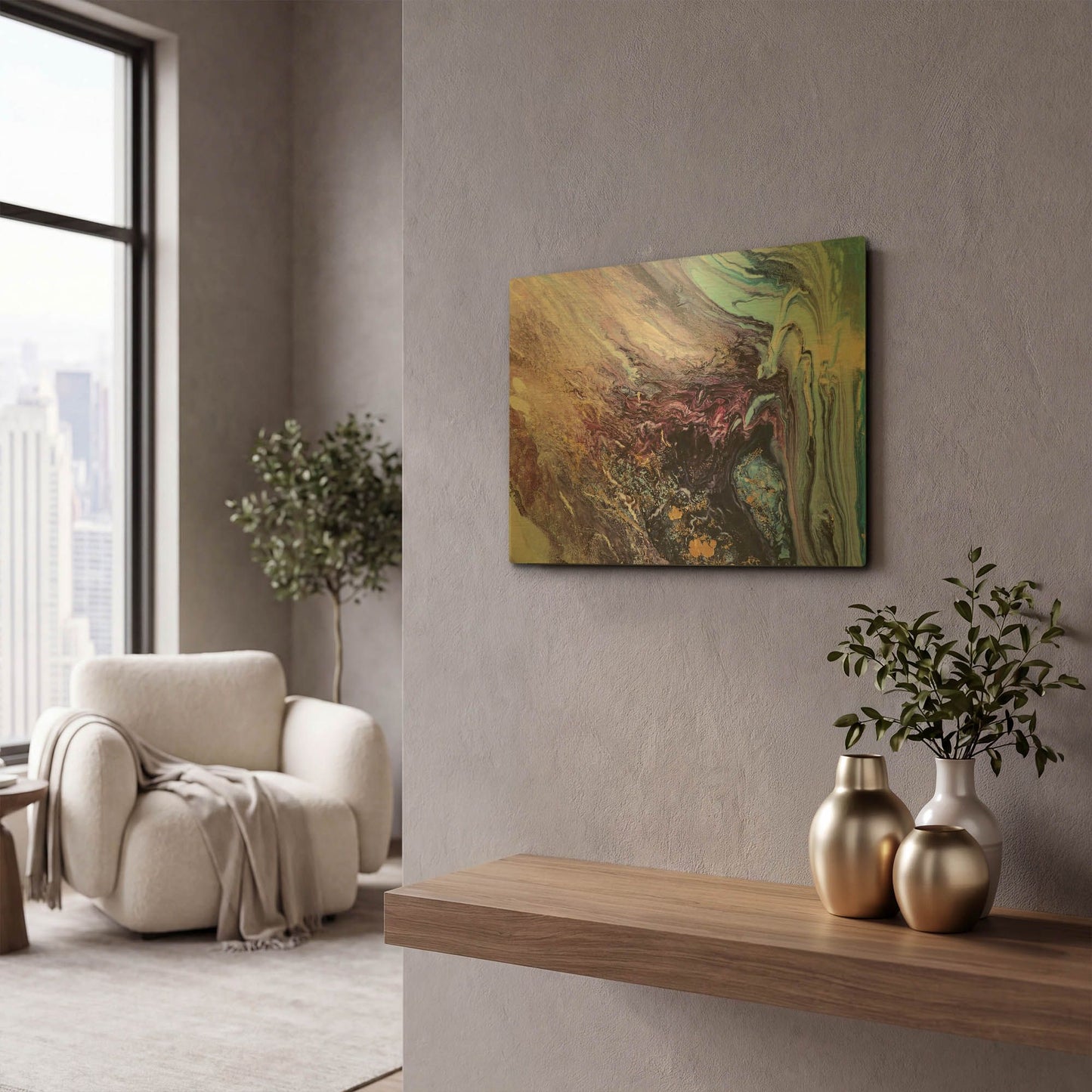 'Elfragmento' By Leticia Herrera Gold Metal Wall Art